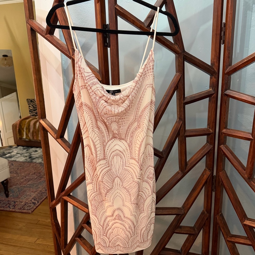 Light Pink with Dark Pink Glitter Design Mini Dress